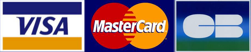 Moyens de paiement acceptés : Visa, Mastercard, CB